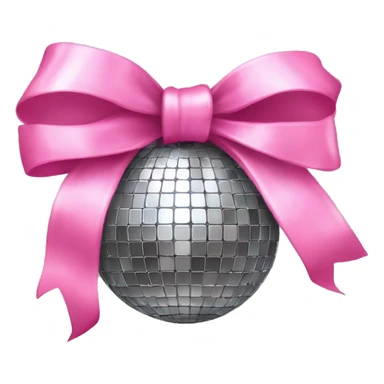 Disco ball with a pink bow  ￼ sticker