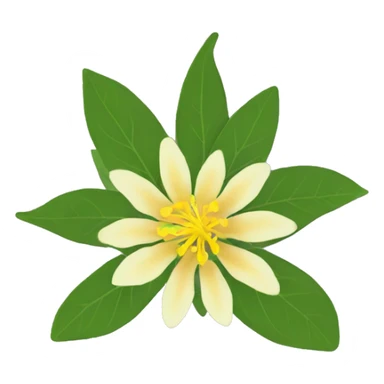Ashwagandha flower with greenish-yellow petals and a central yellow stamens emojis sticker