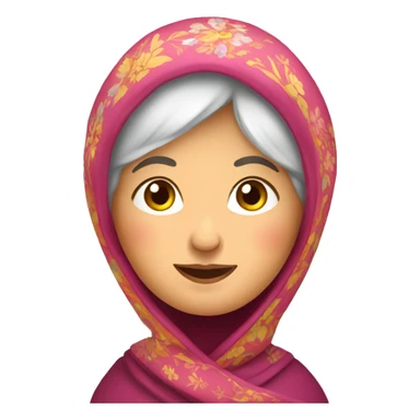 Russian grandmother in colorful babushka sticker