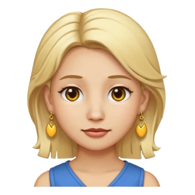 Hauru with blonde hair and earrings as an apple style emoji sticker