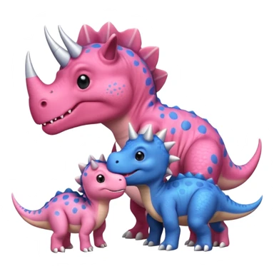 2 Dino one Triceratops cute pink kawei in love with one Blue t-Rex  one should be an triceratops  sticker