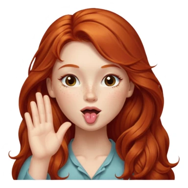 Long haired redhead winking & blowing kisses sticker