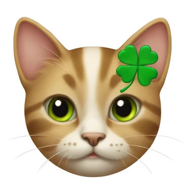 Cat with a four leaf clover sticker