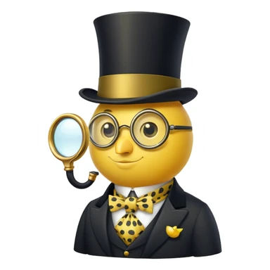 lemon with a monocle, top hat, and cravat sticker
