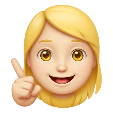 cute and sweet emoji with a yellow round face, smiling eyes, humorous and playful expression, showing middle finger gesture sticker