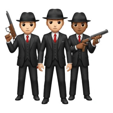 3 mafia members guns sticker