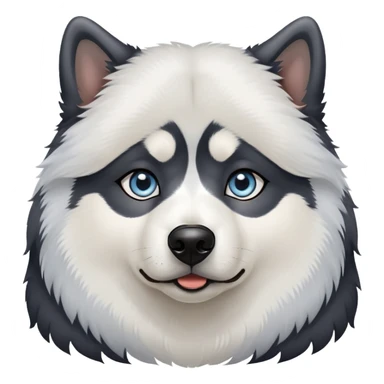 Black Alaskan Malamute dog with heterochromia, one brown eye and one light blue eye sticker