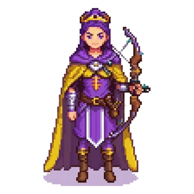 Archer Queen from Clash Royale with crossbow and purple cape sticker