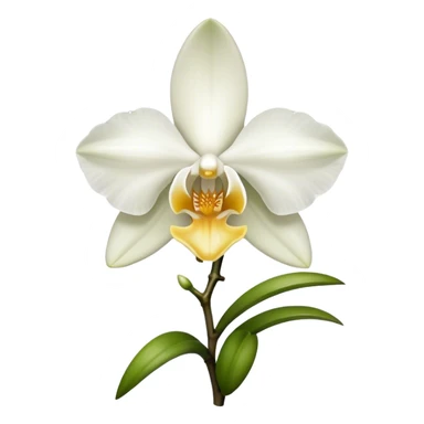 single white Dendrobium Orchid sticker