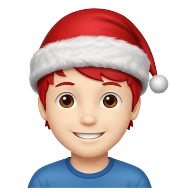 boy with red xmas hat sticker