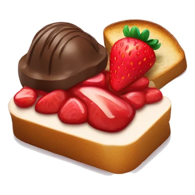 Chocolate strawberry and breaf toast sticker