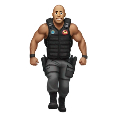 the rock wit a parachute on his back sticker
