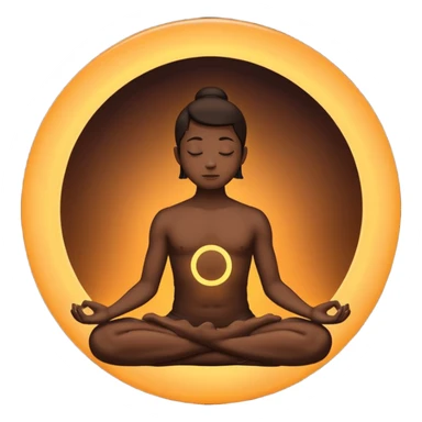 silhouette meditating inside a circle sticker