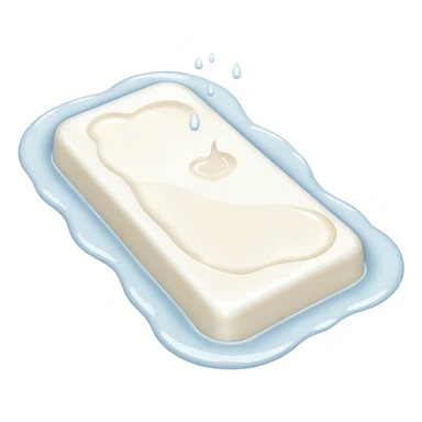 a small puddle of white and clear liquid sticker