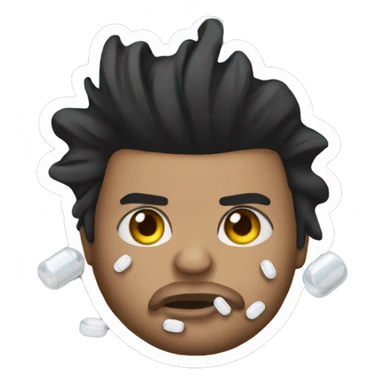 The Weeknd taking pills sticker