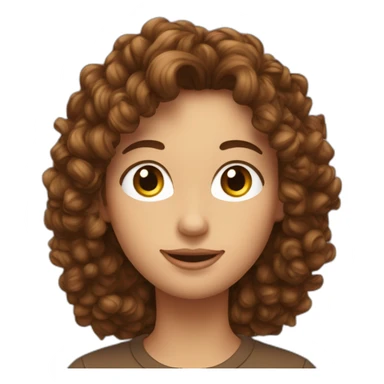 une meuf brun avec les cheveux bouclé et long sticker