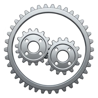 two gears connected by circular arrows sticker