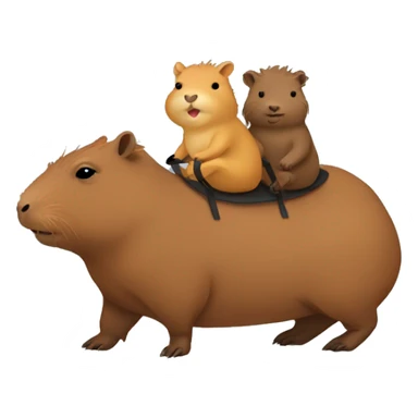 little capybara riding on capybara sticker