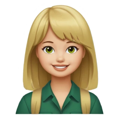 Debby Ryan (dirty blonde hair straight bangs) with Big City Greens sticker