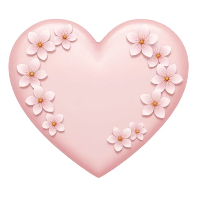 white heart emoji with subtle sakura petal texture sticker