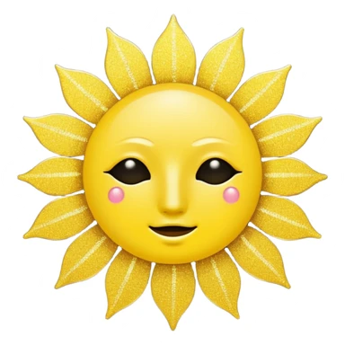 sun in 2d golden glitter in colour without face sticker