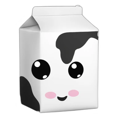 cute milk carton with black eyes with cow design black and white all over sticker