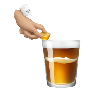 white hand holds whiskey drink sticker