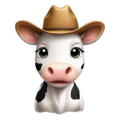 Little cute cow with cowboy hat  sticker