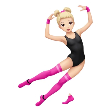 sport dancer in black leotards and pink socks who talk sticker