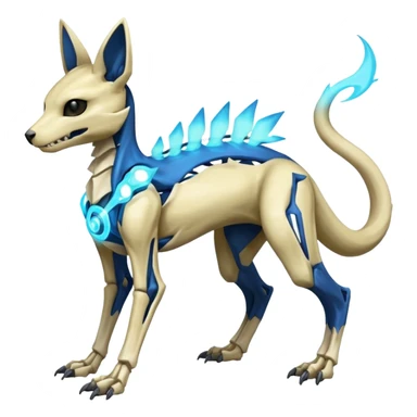 Skeletal-Manectric-Electrike-Lucio-Cubone-Umbreon-Marowak-Draco-Fakémon-hybrid-creature (full body), 4 legs sticker