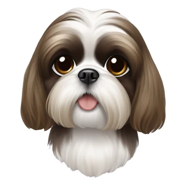  Cute Dog shih tzu, with girl in brunette hair  sticker