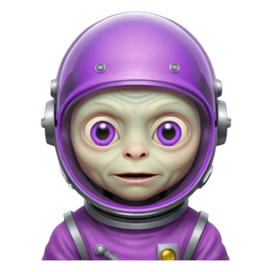 Neon purple gollum with a space helmet on sticker
