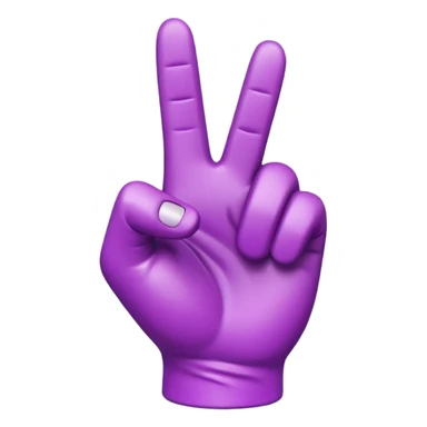 A 3D emoji-style hand pointing up with one finger (☝️), colored entirely in vibrant purple. Smooth, glossy texture, simple shading, no background. sticker