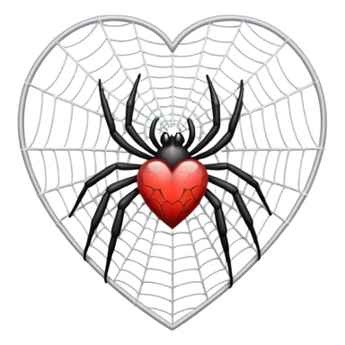 An heart emoji made up of SPIDER web sticker