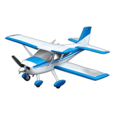 avion cessna 172 celeste y blanco y azul sticker