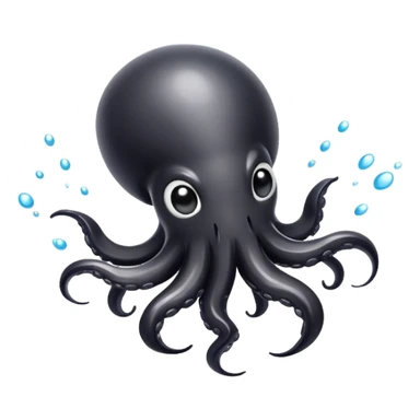 A cute squid squirting black ink sticker
