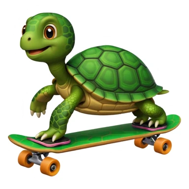 turtle skateboarding sticker