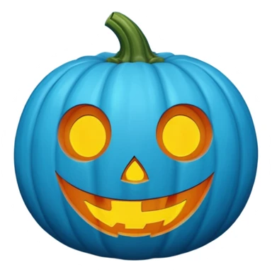 Cute blue Halloween pumpkin sticker