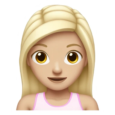 white girl in pale pink gym outfit  sticker