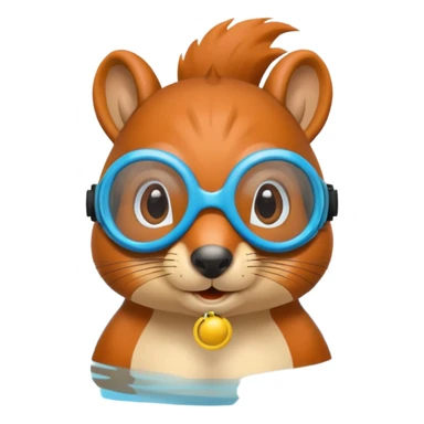 squirrel with swimming goggles sticker