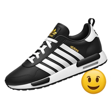 Adidas white stripes black emoji sticker