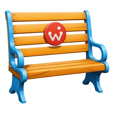 park bench with large Wi-Fi symbol above, vibrant colors sticker