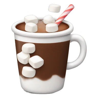 Cup of hot chocolate with marshmallows  sticker