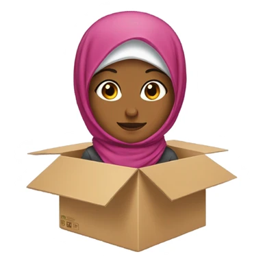 Hijab girl inside of a box sticker