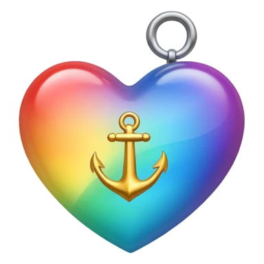 heart with rainbow gradient and anchor sticker
