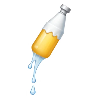 individual white glue drops falling and dripping out of a tube sticker