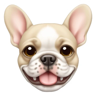 smily cute beige french bulldog with white center face with a mole on the right ear sticker