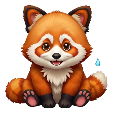 red panda with tears of laughter emoji sticker