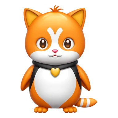 Un gato naranja con un traje de pinguino. sticker