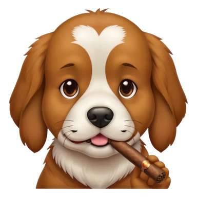 dog with a cigar sticker